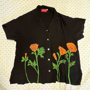 Big Bud Press XL poppy print button down